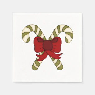 Servilleta De Papel Cañones de golosinas rayadas con arco rojo