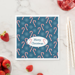 Servilleta De Papel Cañones y copos de nieve Navidades azules