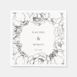 Servilleta De Papel Canopas de papel boda de peonatos negros y blancos