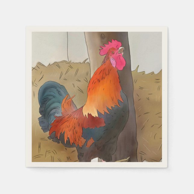 Servilleta De Papel Cantando gallo (Anverso)