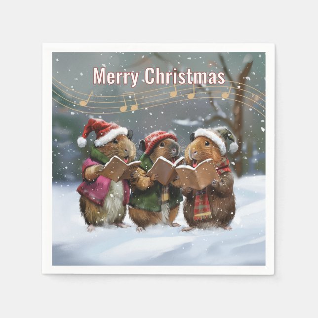 Servilleta De Papel Cantantes de Pig Carol de Guinea (Anverso)