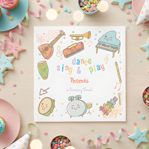 Servilleta De Papel Cantar danza y jugar a los niños cumpleaños