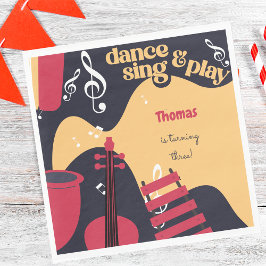 Servilleta De Papel Cantar danza y jugar a los niños cumpleaños