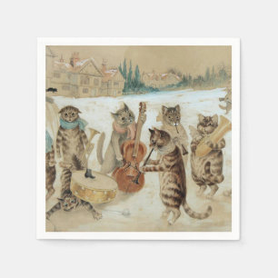 Servilleta De Papel Canto de gatos Carol por Louis Wain