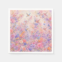 Servilleta De Papel Canto de Pájaros entre Flores