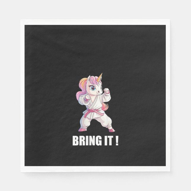 Servilleta De Papel Canto japonés de unicornio de karateka (Anverso)