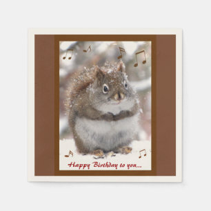 Servilleta De Papel Canto Squirrel Napkins Birday