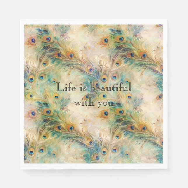 Servilleta De Papel Caperos de oro verde Aqua (Anverso)