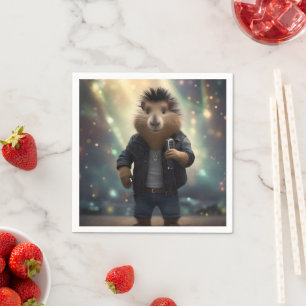 Servilleta De Papel "Capibara Mohawk: ¡Sacudiendo el Río!"