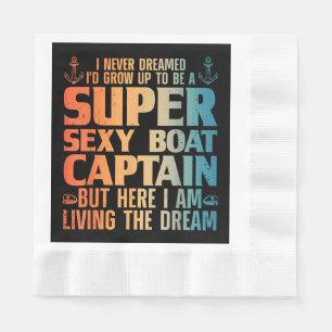 Servilleta De Papel Capitán de Barco Genial Para Hombres Mujeres Vela