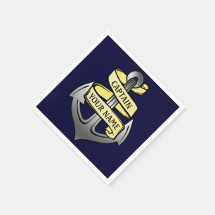 Servilleta De Papel Capitán de buque adaptable su ancla conocida