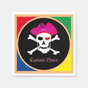 Servilleta De Papel Capitán "Grace" y Piratas - Isla del Tesoro /Chica