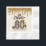 Servilleta De Papel Capítulo 60 Leopard Print 70th Birthday Queen Gold<br><div class="desc">Capítulo 60 Leopard Print Birthday Queen Relieve metalizado dorado y diseño de goteo Purpurina Sassy a 60! con este 60 cumpleaños Diseño con capítulo 70 centrado con Leopard Print Número 60. Texto "Chapter 60" con labios de besos de lápiz labial marrón. La caja de regalo de color negro y oro,...</div>