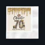 Servilleta De Papel Capítulo 70 Leopard Print 70th Birthday Queen Gold<br><div class="desc">Capítulo 70 Leopard Print Birthday Queen Relieve metalizado dorado y Purpurina Drip Sassy a 70! con este diseño de camisetas de cumpleaños 70 con capítulo 70 centrado con Leopard Print Número 70. Texto de "Chapter 70" con labios de besos de lápiz labial marrón. La caja de regalo de color negro...</div>