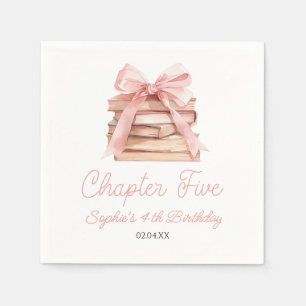 Servilleta De Papel Capítulo Cinco Lazos Rosados Libros Fiesta de Cump