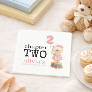 Servilleta De Papel Capítulo Dos Libros de Osito de Peluche Cumpleaños