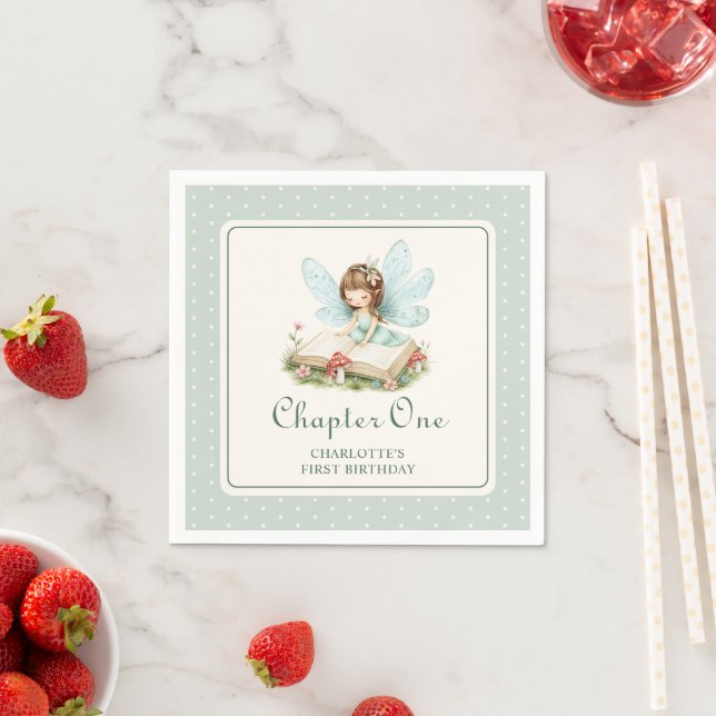 Servilleta De Papel Capítulo Uno Cumpleaños de Hada con Acuarela  (In situ)