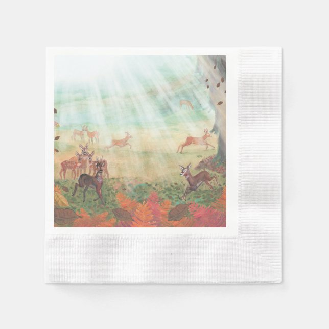 Servilleta De Papel Capreolus Roe Deer Capreolus en la luz solar fores (Anverso)