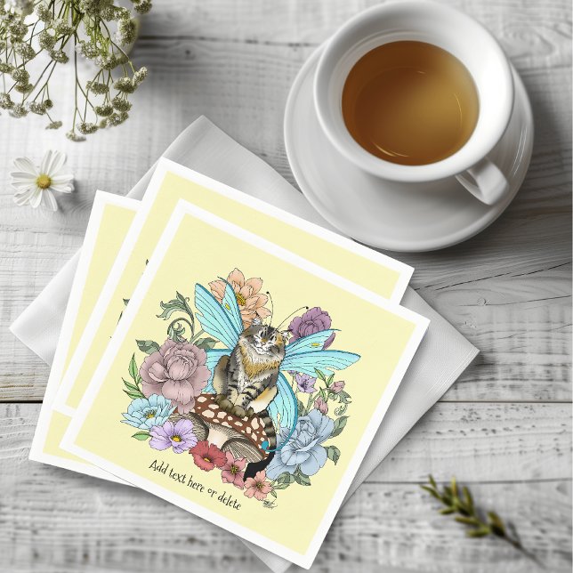 Servilleta De Papel Caprichosa gata hada atigrada pastel Floral Fantas (Subido por el creador)