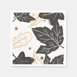 Servilleta De Papel Caprichosas Elegantes Hojas de Otoño Bellotas