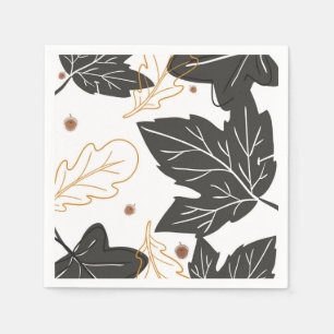 Servilleta De Papel Caprichosas Elegantes Hojas de Otoño Bellotas