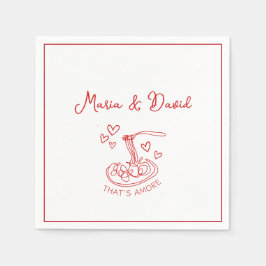 Servilleta De Papel Caprichoso Eso Es Amor Personalizado Rojo Italiano