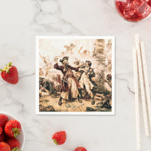 Servilleta De Papel Captura, barba negra pirata, venganza de la reina 