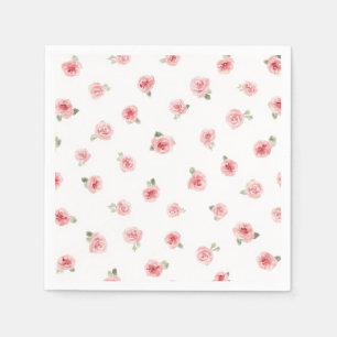 Servilleta De Papel Capullo de rosa rosa acuarela floral vintage rosa 