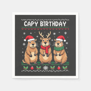 Servilleta De Papel Capy Birthday Navidades feos suéter Capybara