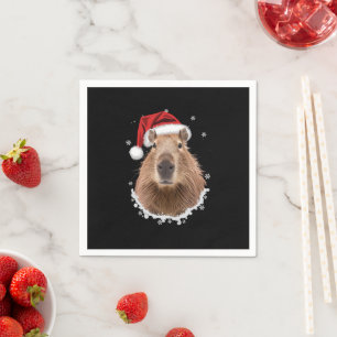 Servilleta De Papel Capybara Divertida Navidad