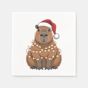 Servilleta De Papel Capybara Xmas coincidiendo Divertido Santa