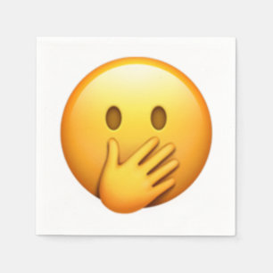 Servilleta De Papel Cara con boca sobre mano - Emoji