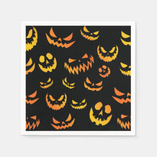 Servilleta De Papel Cara de calabaza de Jack O Lantern