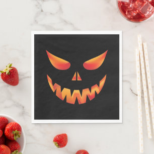 Servilleta De Papel Cara de calabaza quemada de Halloween
