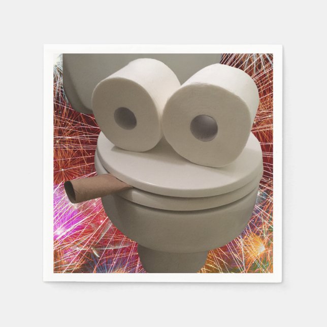 Servilleta De Papel Cara de inodoro sonriente (Anverso)