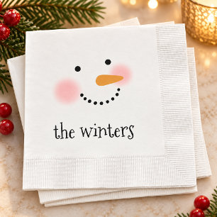 Servilleta De Papel Cara de muñeco de nieve feliz y caprichosa Nombre