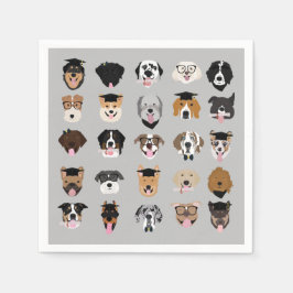 Servilleta De Papel Cara de perro de graduación