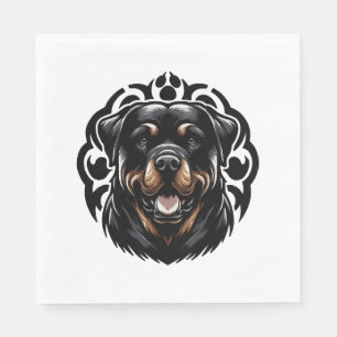 Servilleta De Papel Cara de perro de Rottweiler