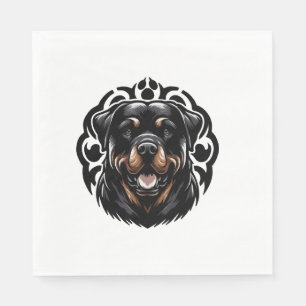 Servilleta De Papel Cara de perro Rottweiler