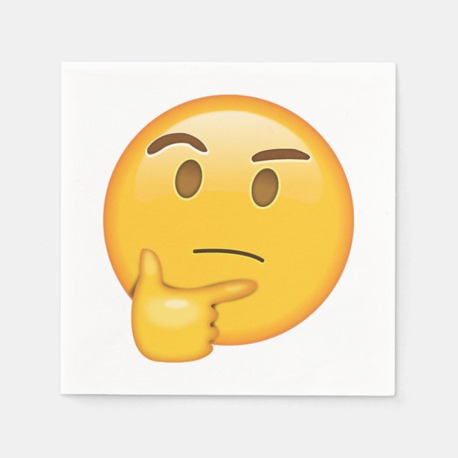 Servilleta De Papel Cara de reflexión - Emoji (Anverso)