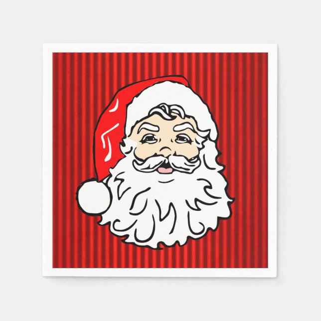 Servilleta De Papel Cara de Santa Retro Rojo (Anverso)