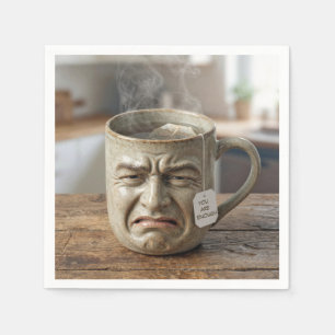 Servilleta De Papel Cara de taza divertida con bolsa de té y cita