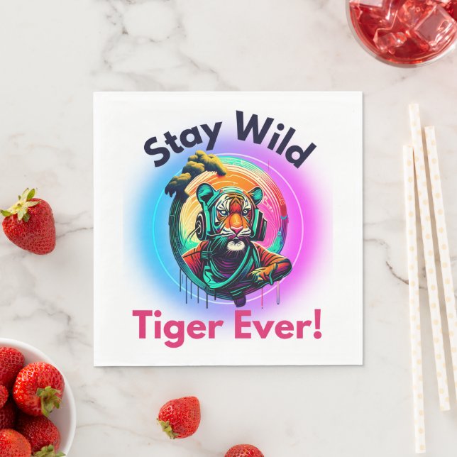 Servilleta De Papel Cara de tigre colorida (In situ)