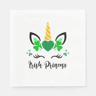 Servilleta De Papel Cara de Unicornio Lindo Trébol Princesa Irlandesa
