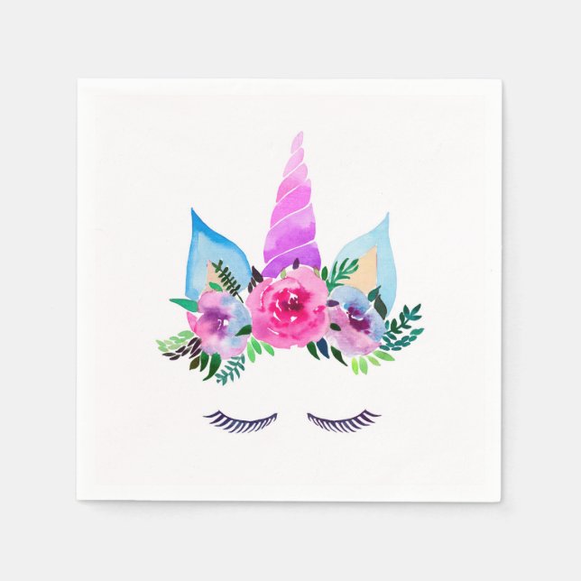 Servilleta De Papel Cara de unicornio mágica (Anverso)