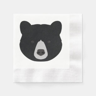 Servilleta De Papel Cara del oso negro