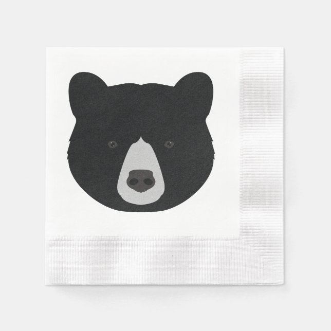Servilleta De Papel Cara del oso negro (Anverso)