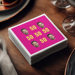 Servilleta De Papel Cara Personalizada Cumpleaños 50 Divertida Foto Ro
