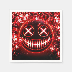 Servilleta De Papel Cara Sonriente de Cenizas Brillantes Rojos Fiesta