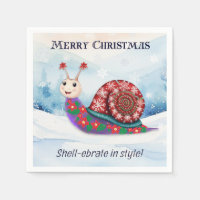 Caracol Divertido Nieve Chiste Humor Novedad Navid